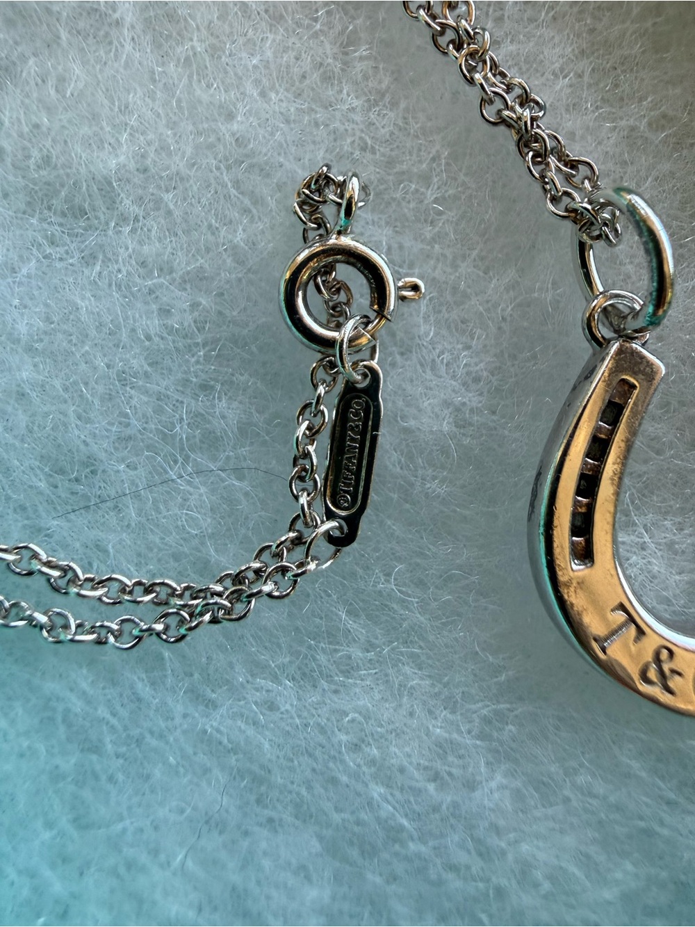 Tiffany & Co. Vintage Silver Horseshoe Pendant and chain necklace - Picture 3 of 5